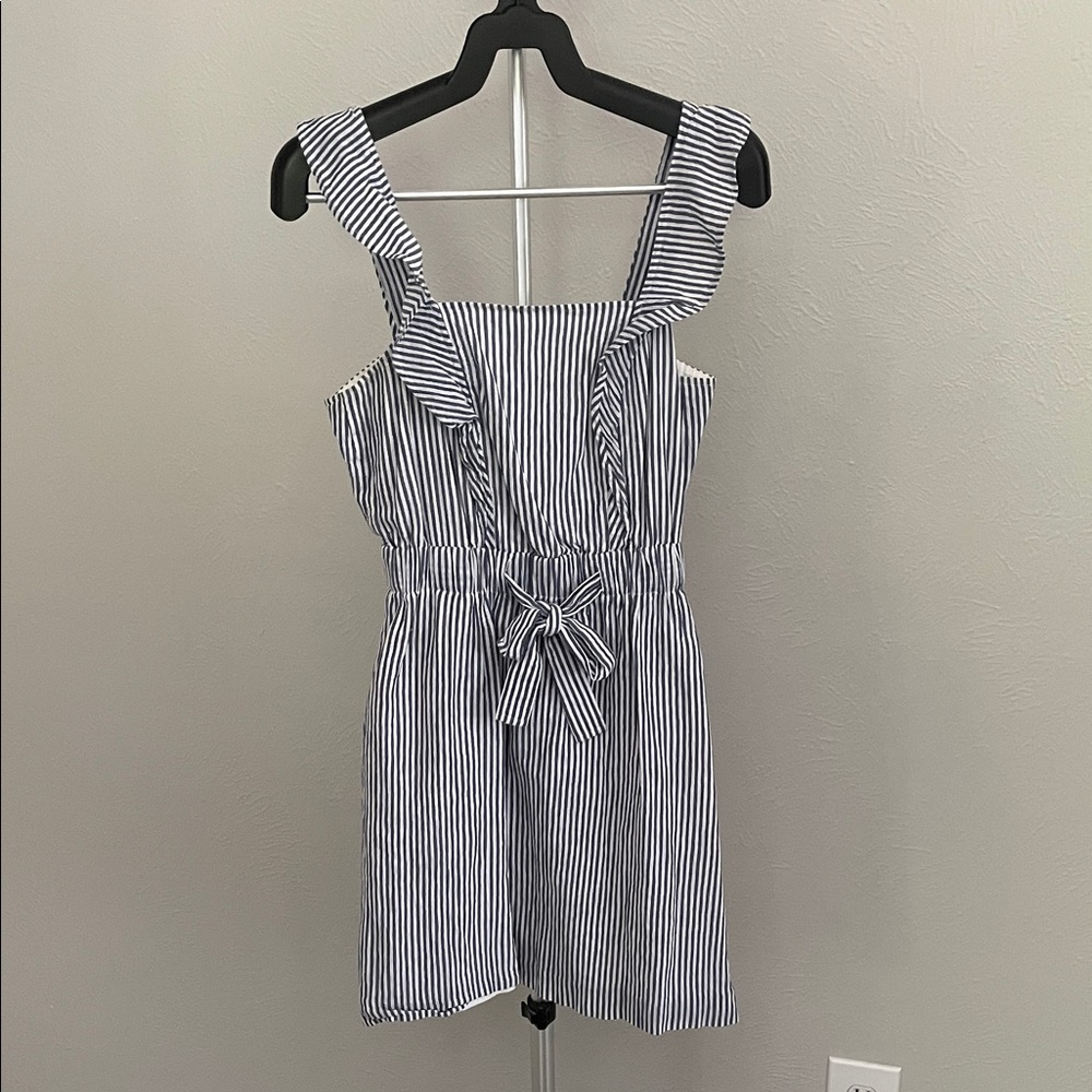 Club Monaco Blue and White Striped Mini Dress